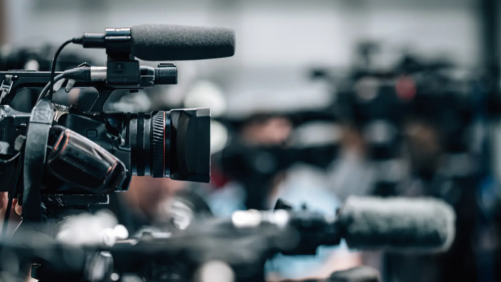 A television video camera and microphone