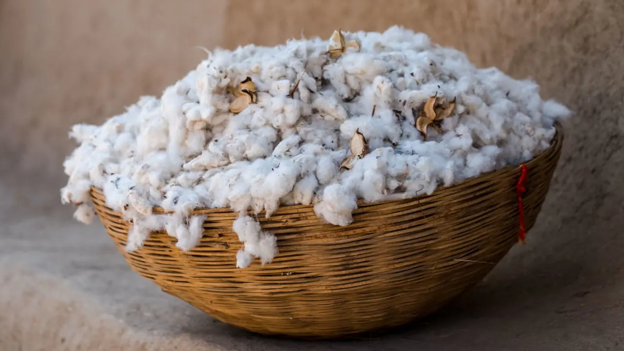 A basket of raw cotton
