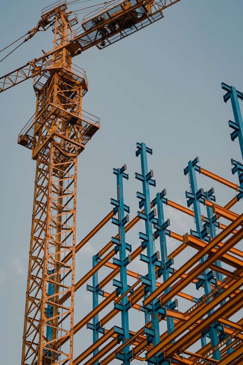 crane and metal structure framework